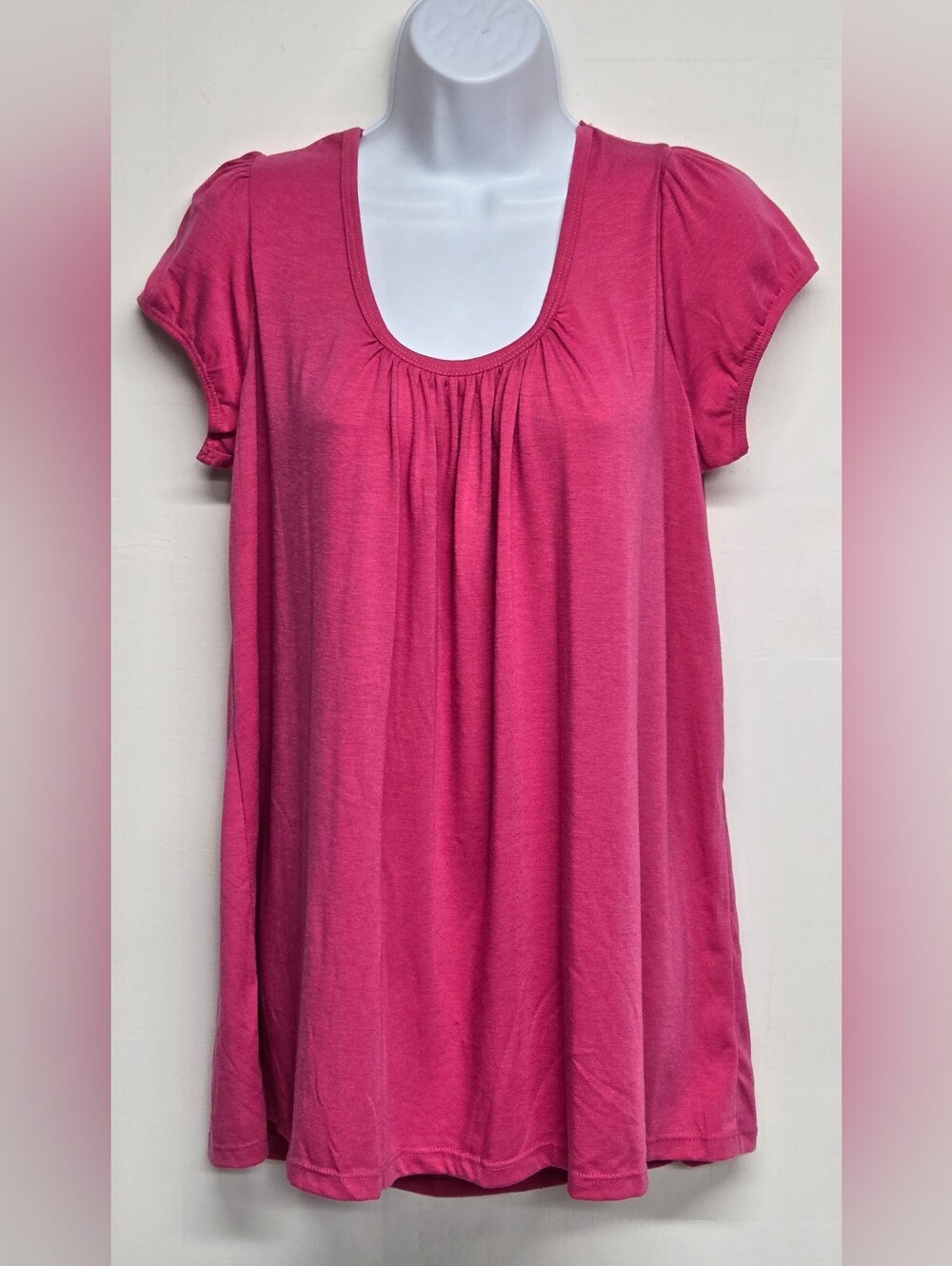 Kristin Nicole Plus 3X Pink Top Stretch Knit Keyhole Back Vintage